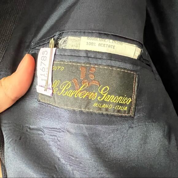 Mondo uomo 46T Mens Blazer Jacket Sport coat Navy Blue - Picture 5 of 7